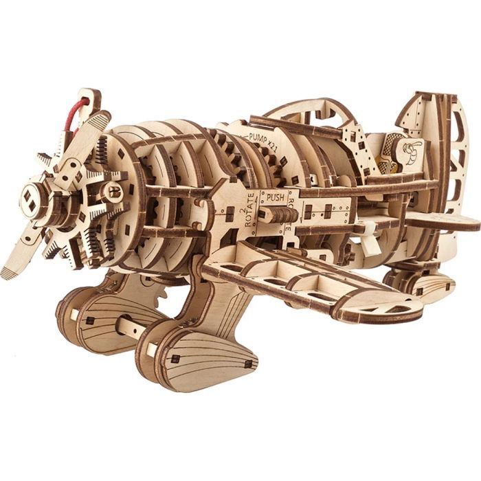 Конструктор Ugears механический 3D Самолет Бешеный Шершень Фото