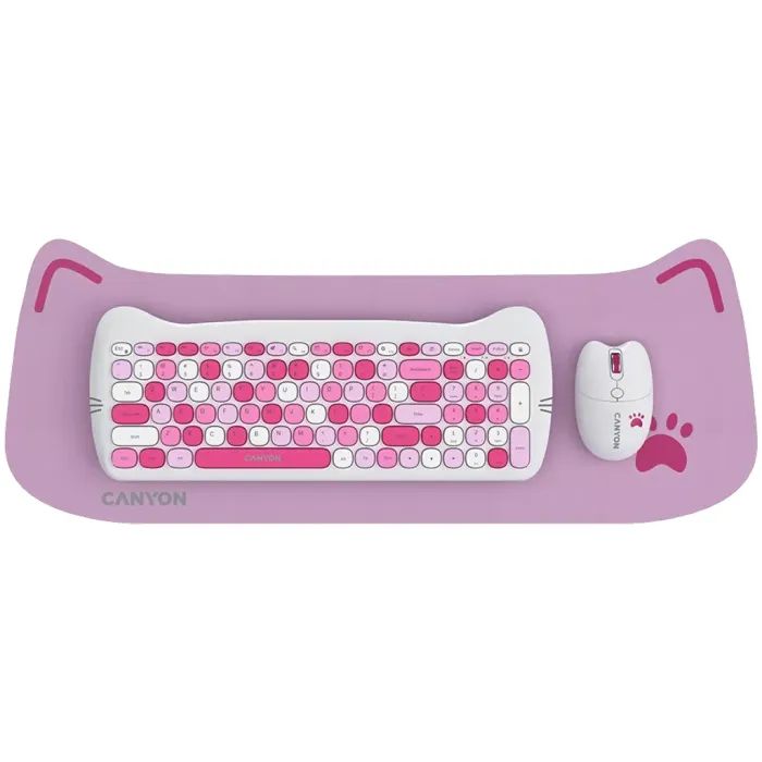 Комплект Canyon HSET-W6 Kitty Edition Wireless UA Pink Фото