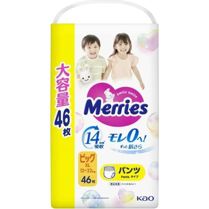 Подгузники Merries розмір XL (12-22 кг) трусики 46 шт Фото
