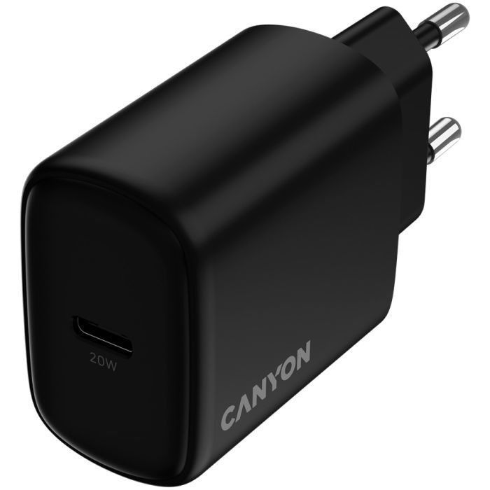 Зарядное устройство Canyon OnCharge 200 20W 1xPD EU Black Фото