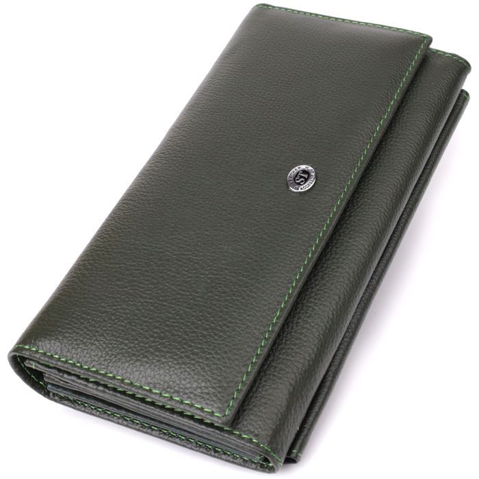Кошелек ST Leather Из натуральной кожи Зеленый Фото