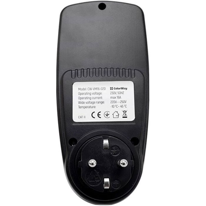 Ваттметр ColorWay цифровий 16A/3680W, black Фото 4