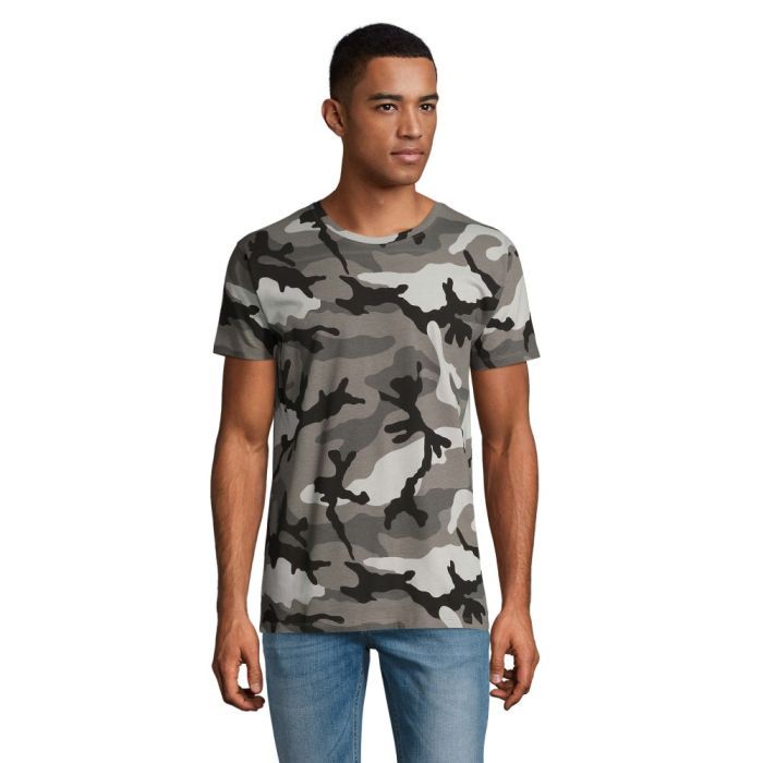 Футболка Sol's Camo men сірий камо L Фото