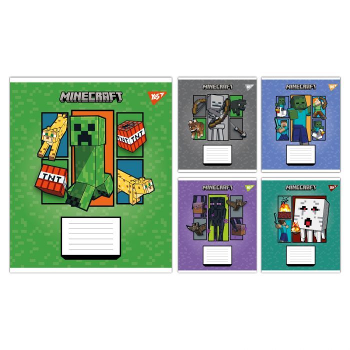 Тетрадь Yes Minecraft Arrows А5 12 листов клетка Фото