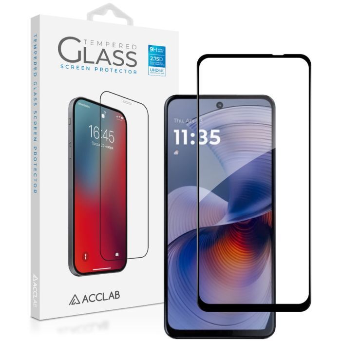 Стекло защитное ACCLAB Full Glue Motorola G55 Black Фото