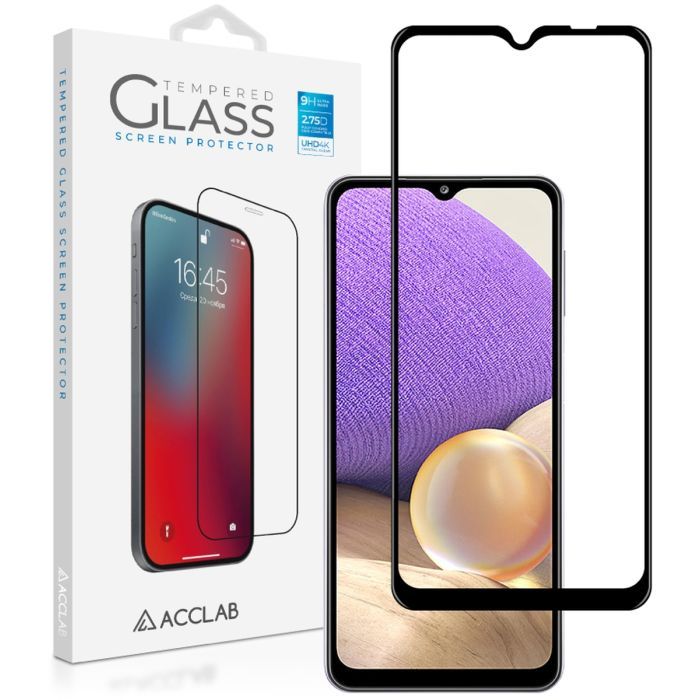 Стекло защитное ACCLAB Full Glue Samsung A32 Black Фото