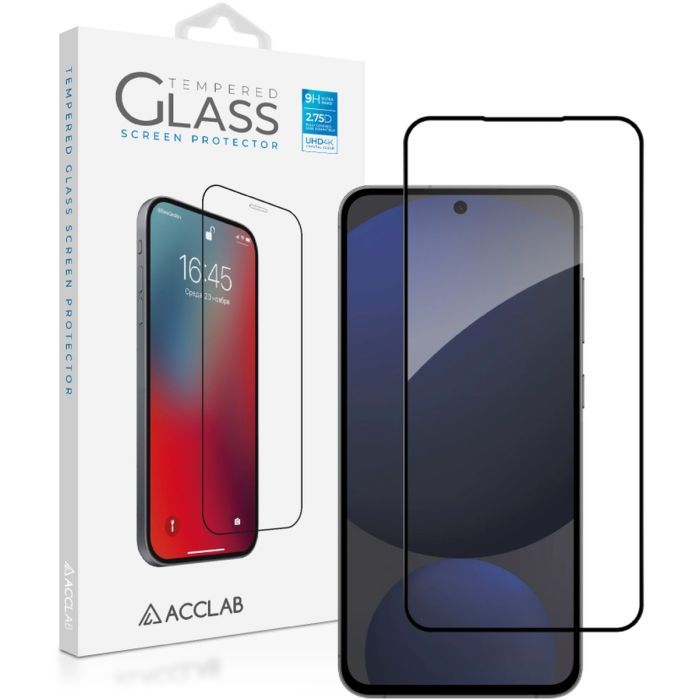 Стекло защитное ACCLAB Full Glue Samsung S24FE Black Фото