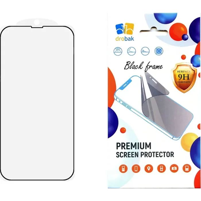 Стекло защитное Drobak Apple iPhone 16e Black Фото