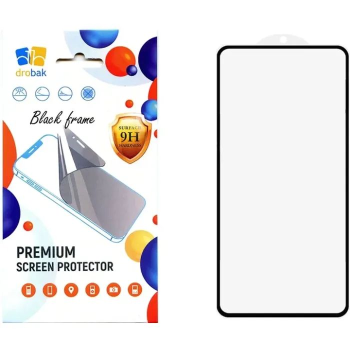 Стекло защитное Drobak Xiaomi Redmi Note 14 Black Фото
