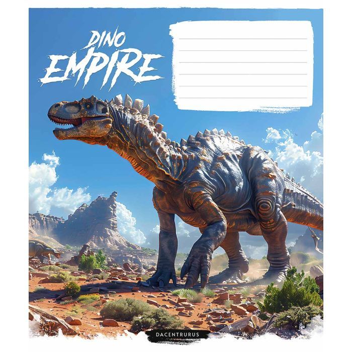Тетрадь Школярик Dino empire 18 аркушів клітинка Фото