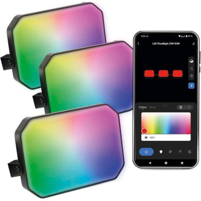 Прожектор EMOS ZIW184R 3шт 14 Вт RGBIC WIFI Фото