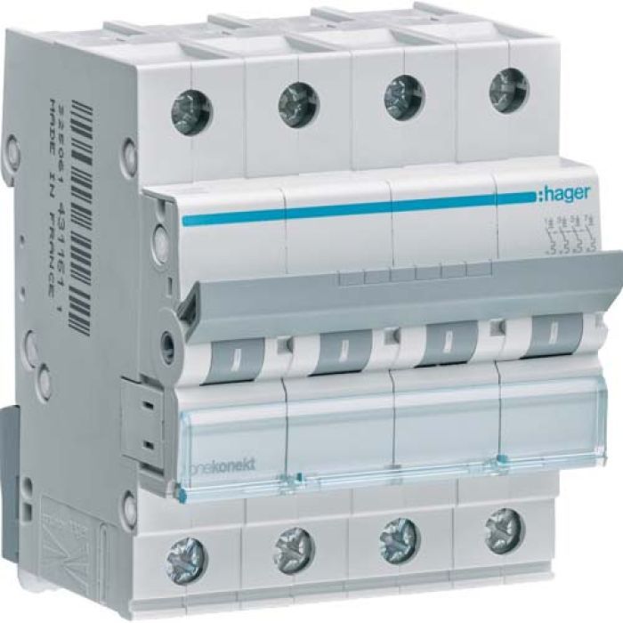 Автоматический выключатель Hager 4-п. C 63A (6kA) 4M (B) Фото