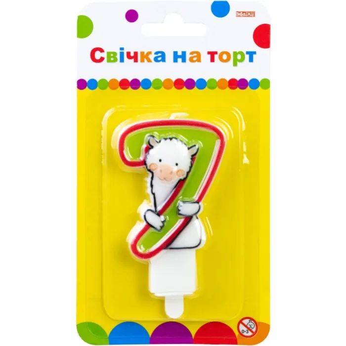 Свеча Maxi Llama "7" висотою 7,62 см Фото