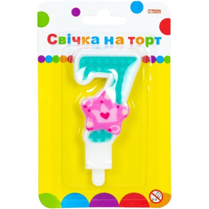 Свеча Maxi Princess "7" висотою 7,62 см Фото