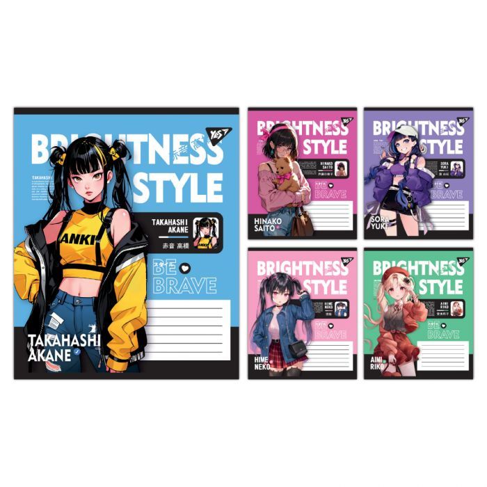 Тетрадь Yes Brightness style А5 48 листов линия Фото