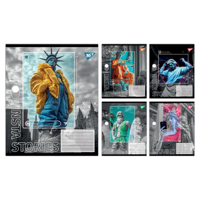 Тетрадь Yes Insta Storys А5 36 аркушів клітинка Фото