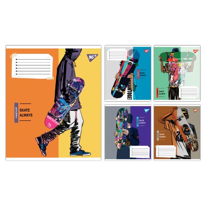 Тетрадь Yes Skate is always А5 48 аркушів клітинка Фото