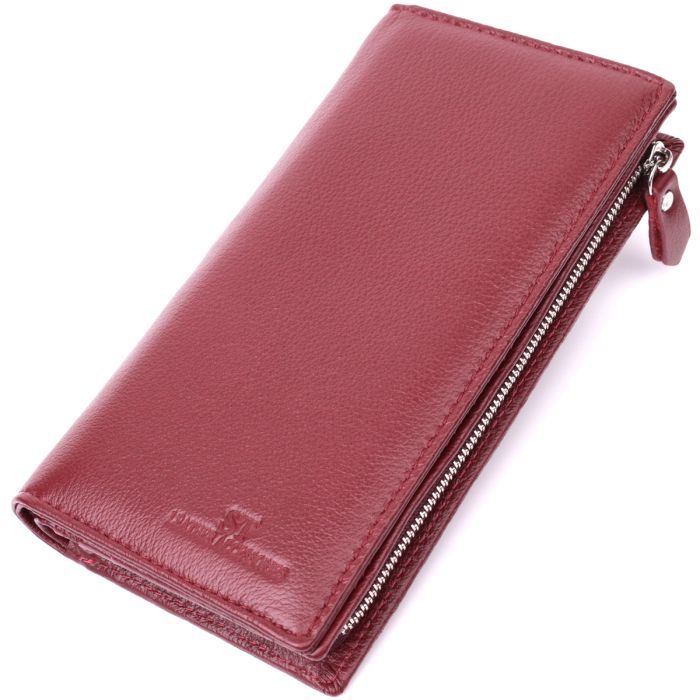 Кошелек ST Leather З натуральної шкіри Бордовий Фото