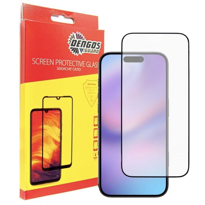 Стекло защитное Dengos Full Glue iPhone 17 Black Фото