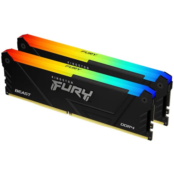 Модуль памяти для компьютера Kingston Fury (ex.HyperX) DDR4 32GB (2x16GB) 3200 MHz Beast RGB Black Фото