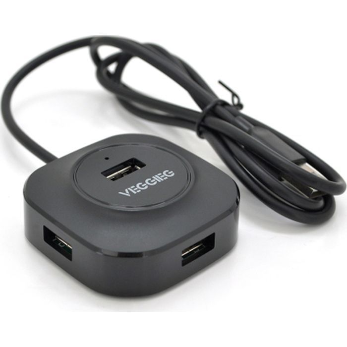Концентратор VEGGIEG USB 2.0 to 4xUSB 1.0m black Фото