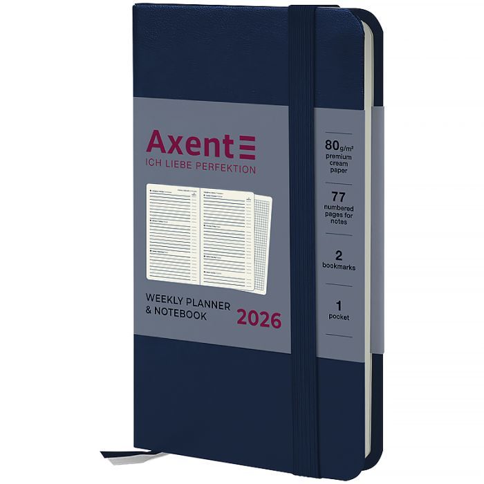 Еженедельник Axent датированный 2026 Pocket Strong 90х150, синий Фото