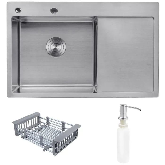 Мойка кухонная Kroner Geburstet-7849LHM Фото