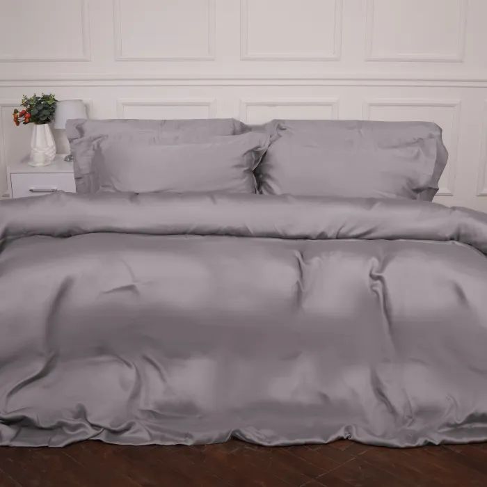 Постельное белье MirSon Tencel №06 Gray 2x160x220 Сімейний Євро Фото