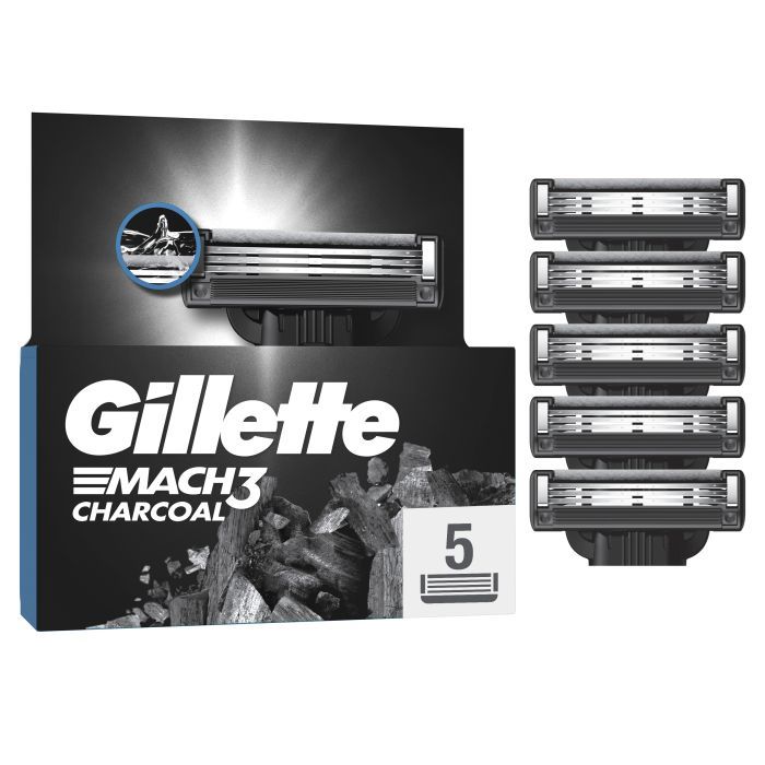 Сменные кассеты Gillette Mach3 Charcoal Деревне вугілля 5 шт. Фото