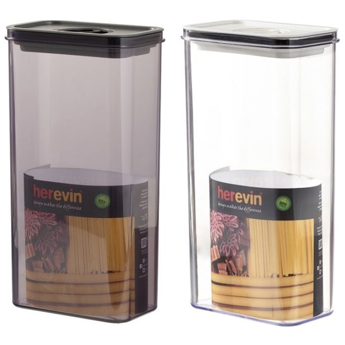 Пищевой контейнер Herevin Canister-Vacuum Lid-White-Black вакумна кришка 3 л Фото
