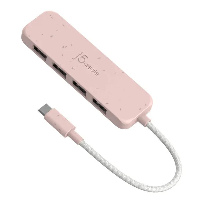 Концентратор J5create USB-C to 4xUSB-A 3.2 10Gbps rose Фото