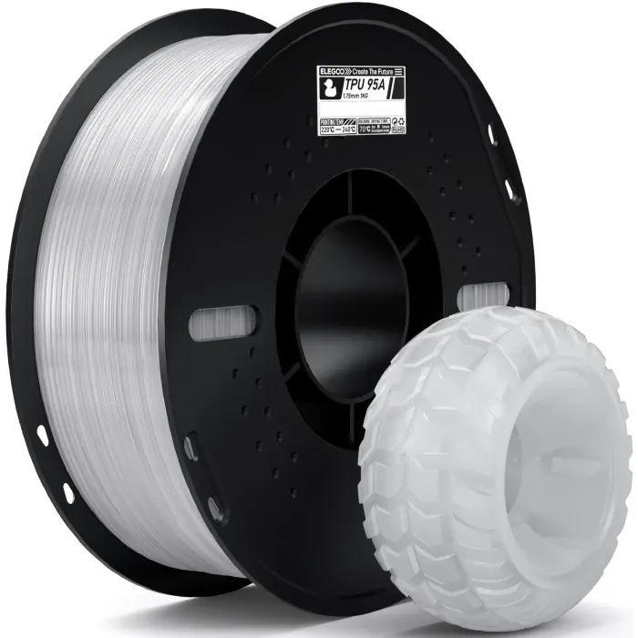 Пластик для 3D-принтера ELEGOO TPU 1.75мм, 1кг, transparent Фото