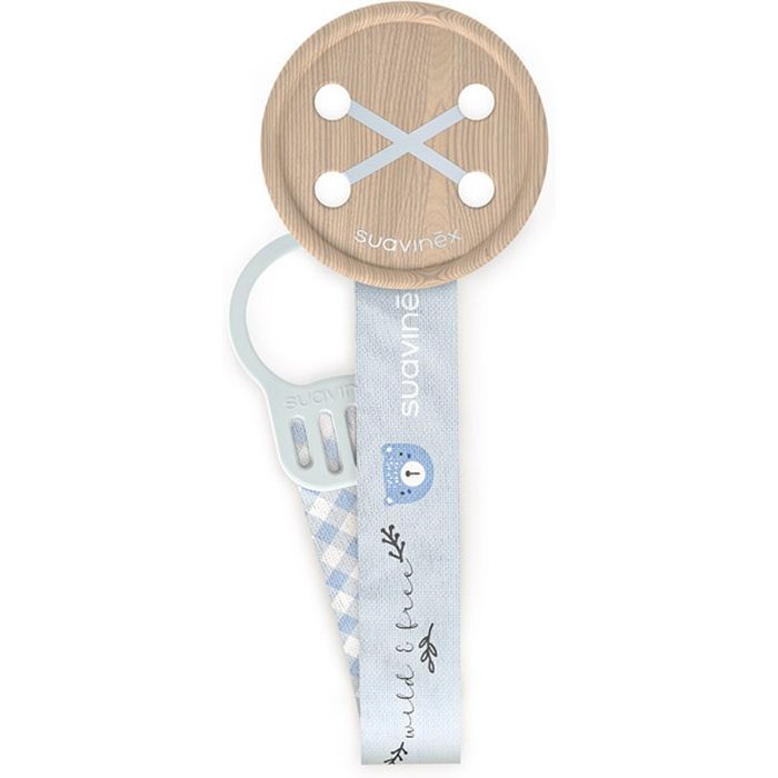 Клипса для пустышек Suavinex Wild & Free, блакитна Фото