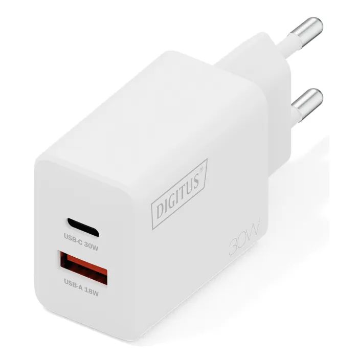 Зарядное устройство Digitus 1xUSB-C + 1xUSB 30W GaN Фото