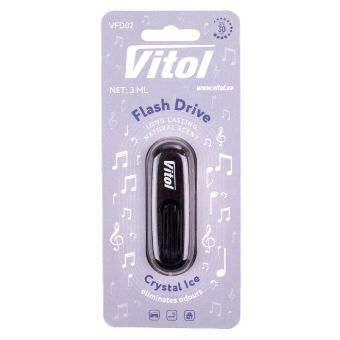 Ароматизатор для автомобиля VITOL Flash Drive Crystal Ice Фото