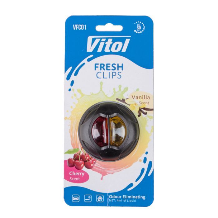 Ароматизатор для автомобиля VITOL Fresh Clips Cherry +Vanilla Фото