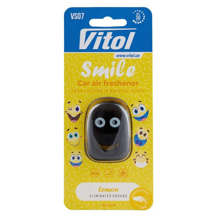 Ароматизатор для автомобиля VITOL Smile Lemon 4мл Фото